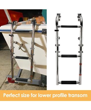 Artilife Stainless Steel Foldable Boat Ladder | Marine Pontoon 2+1 Step with Rubber Grip & Mounting Screws - Buy Online on GoSupps.com