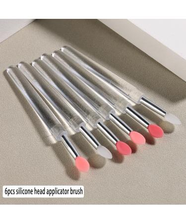 6Pcs Chrome Nail Powder Brushes - Silicone Head Applicators for Nail Art & Makeup | Reusable Nail Glitter Tools - Buy Online on GoSupps.com