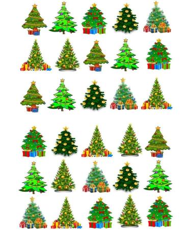 30 x Christmas Tree Stand up Cupcake Toppers Edible Wafer Paper Rice Fairy Snowman Santa Jingle Bells Tree - Buy Online on GoSupps.com
