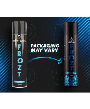 Ur'banGa'bru Frozt Hair Setting Spray (250 ml)|Hair Styling Spray| Extreme Hold for Men| Non Sticky | Fast Drying Black - Buy Online on GoSupps.com