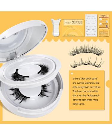 QUEWEL Magnetic Eyelashes - 2 Pairs Reusable Natural Look Lashes with Applicator | No Glue Needed Magnetic Lashes Kit for Easy Wear & Removal - Buy Online on GoSupps.com