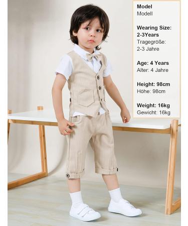 Mint Green 2-Piece Baby Boys Gentleman Suit | Short Sleeve Top with Pants | 0-5 Years | 2-3 Years Brown - Buy Online on GoSupps.com
