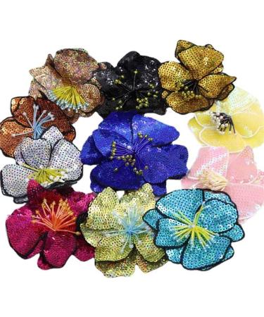 2pcs Sky Blue Sequins Flower Beaded Patches - DIY Sew On Embroidered Patch Applique - Buy Online on GoSupps.com