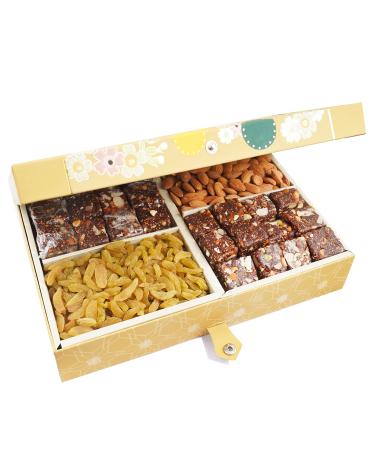 Ghasitaram Gifts Diwali Gifts 4 Part with Almonds Raisins and Sugarfree Bites 1000 GMS