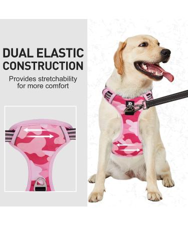Dociote Anti-Pull Dog Harness & Safety Tableware - Reflective Handle Camo Pink | Perfect for Medium & Large Dogs - Buy Online on GoSupps.com