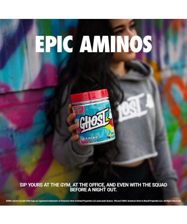 GHOST Amino Essential Amino Acid Supplement - Sonic Ocean Water Flavor - 40 Servings - Intra-Workout Powder with 4.5g BCAA & 5.5g EAA - Soy & Gluten-Free - Vegan Friendly - Buy Online on GoSupps.com
