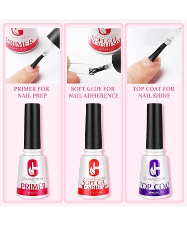 Clara Colors Gel Nail Kit with LED Nail Lamp - Easy DIY Fast Nail Extension Set with 550 Soft Gel Nail Tips and Glue - Acrylic Nail Art Kit JP-26 - Buy Online on GoSupps.com