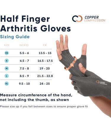 Buy Copper Compression Arthritis Gloves - Fingerless Pain Relief for Carpal Tunnel Rheumatoid & Tendonitis - Adjustable Wrist Brace for Men & Women - Grey Small (1 Pair - Buy Online on GoSupps.com