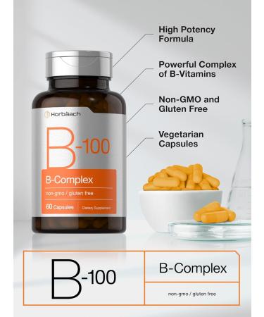 Horb ach B-100 Complex Vitamin | 60 Capsules | Non-GMO and Gluten Free Supplement - Buy Online on GoSupps.com