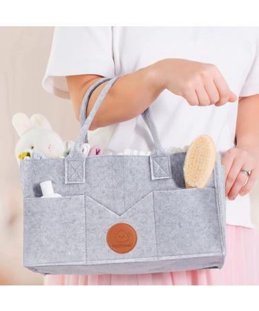 Large Baby Diaper Caddy Organizer for Changing Table - Nursery Storage Organizer (Classic Gray) - Buy Online on GoSupps.com
