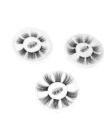 minkissy 3boxes Fake Eyelashes Costume Eye Lashes Eyelashes Extension Practice Fiber Eyelashes Makeup Accessories Natural Dense Eyelashes Chic Eyelashes Ladies Curly Decorate Chemical Fiber