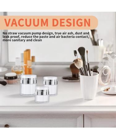 3Pcs Portable Airless Pump Cosmetic Containers - 15ml, 30ml, 50ml Sizes - Refillable Travel Bottles for Lotions, Creams, Makeup - Buy Online on GoSupps.com