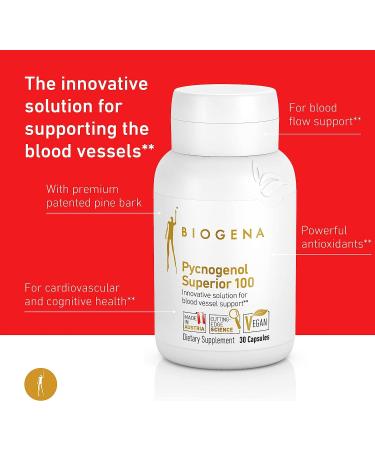 Biogena Pycnogenol 100mg: French Maritime Pine Bark Extract for Circulation Support - Buy Online on GoSupps.com