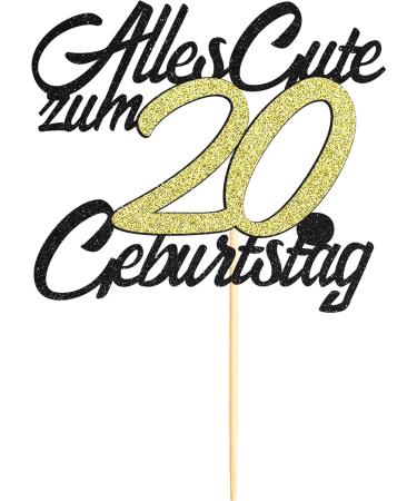 Happy 20th Birthday Cake Topper - Sumerk 20th Birthday Decoration for Men & Women - Stylish 20th Birthday Cake Decor for Young Girls - Buy Online on GoSupps.com