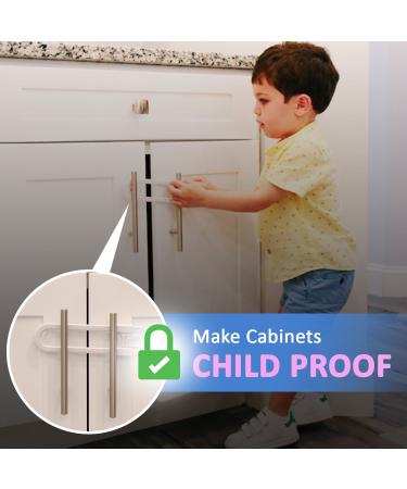 Child Safety Sliding Cabinet Locks (4 Pack) - Baby Proof Knobs  Handles  Doors - U Shape Sliding Safety Latch Lock - Jool Baby - Buy Online on GoSupps.com