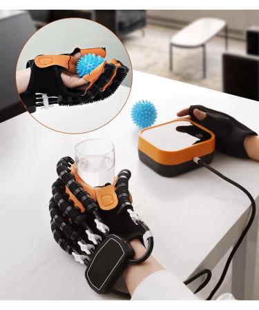 Upgrade Hemiplegia Hand Stroke Recovery Rehabilitation Robot Gloves - USB Chargeable & Strength Adjustable - Orange Left Hand - Buy Online on GoSupps.com