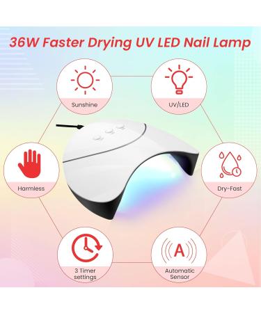 VANREESA Poly Nail Gel Kit with UV Lamp - 9 Colours Poly Nail Extension Gel Builder Set for Women - Nail Art Gift with Tips and Slip Solution - Buy Online on GoSupps.com