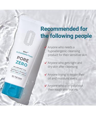 Be the Skin BHA+ Pore Zero Cleansing Foam 5.07 oz | Pore Care & Sebum Control Face Wash | Sensitive & Combination Skin - Buy Online on GoSupps.com
