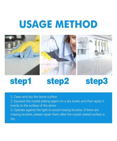 Stone Stain Remover Cleaner Stone Crystal Plating Agent Stone Crystal Plating Brighten Luster Agent Clean Stone Cleaner Polishes for Kitchen Repair Cleaning Stains Brightener (3Pcs) - Buy Online on GoSupps.com