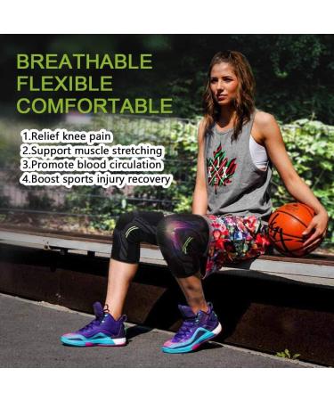 Beister Compression Leg Sleeves with Elastic Straps for Men & Women - Extra Long Knee Braces for Basketball, Football, Joint Pain - Black (1 Pair, Size M) - Buy Online on GoSupps.com