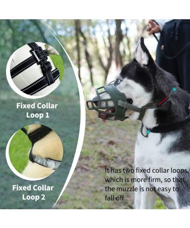 Buy Green Dog Muzzle - Adjustable 1 Piece (Snout 16.5-19.7 cm) for Comfortable Fit - International Shipping Available - Buy Online on GoSupps.com