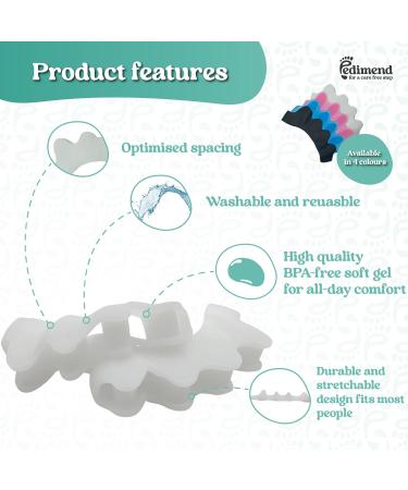 Pedimend Gel Toe Separators & Bunion Correctors - White - Buy Online on GoSupps.com