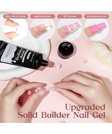 MIZHSE Nail Builder Gel Extension Clear Poly Nail Gel for Beginners 60g Non-Stick Hand Nail Extension Gel Nail Art Hard Gel 3D Modeling Salon UV Gel Home DIY Clean - Buy Online on GoSupps.com