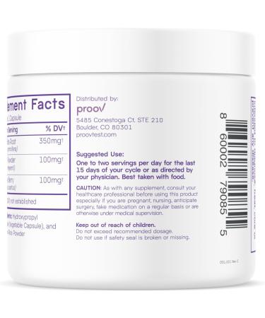 Proov Pro Natural Fertility Supplement | Support Progesterone Menopause Relief | Ashwagandha Maca Vitex Berry | 30 Herbal Capsules for Women - Buy Online on GoSupps.com