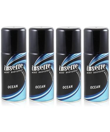 x4 Insette OCEAN Mens Deodorant BODY SPRAY 150ml