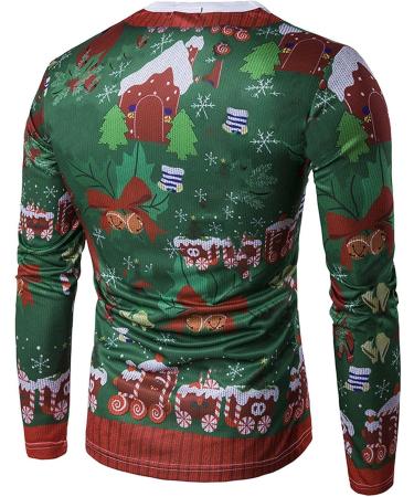 GXLONG Mens Ugly Christmas Crewneck Sweatshirt | Xmas Funny 3D Print Sweater XXL Green - Buy Online on GoSupps.com