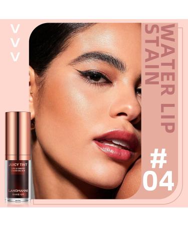 Watery Lip Tint Stain - Korean Plumping Lip Gloss & Moisturizing Liquid Lipstick | Long-Wearing Matte Finish Lip & Cheek Tint | High Pigment Color (#4 - Buy Online on GoSupps.com