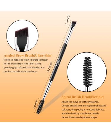 BEILI Duo Eyebrow Brush - Professional Angled Eye Brow Brush with Spoolie | 1pcs - Buy Online on GoSupps.com