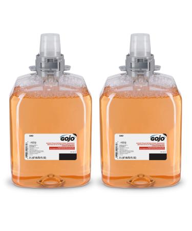 GOJO Luxury Foam Antibacterial Handwash Fresh Fruit Fragrance 2000 mL Foam Hand Soap Refill for GOJO FMX-20 Push-Style Dispenser (Pack of 2) - 5262-02