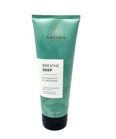 Bath and Body BREATHE DEEP EUCALYPTUS & LAVENDER Ultimate Hydration Body Cream with Shea Butter + Hyaluronic acid 8 OZ / 226 g (packaging may vary) - Buy Online on GoSupps.com