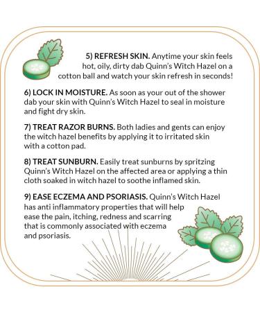 Quinn's Alcohol Free Witch Hazel with Aloe Vera 16oz - Cucumber & Mint Refreshing Skin Toner - Buy Online on GoSupps.com