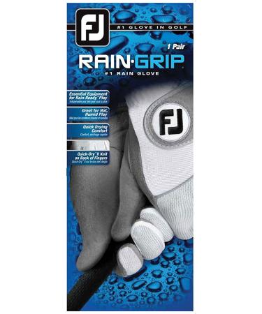 FootJoy Men's RainGrip Golf Gloves - White/Grey Large Pair - Buy Online on GoSupps.com