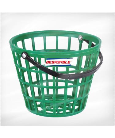 BESPORTBLE Golf Ball Basket - Green Container with Handle for 50pcs Balls | Stadium Accessories - 20x15CM - Buy Online on GoSupps.com