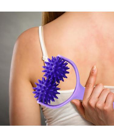 Massage Balls Scooter & Roller - Self-Massage Tool for Back Legs Feet & Muscle Pain Relief - Purple - Buy Online on GoSupps.com