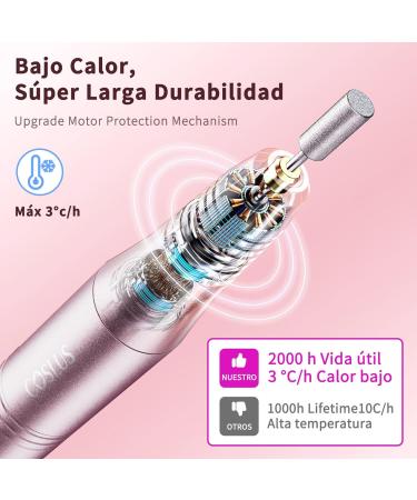 Beavorty Nail Drill Nail Shaper Electric Nail File Automatic Nail File Manicure Kit For Women Nail Salon Supplies Nail Tools For Manicure built-in aluminum alloy - Buy Online on GoSupps.com