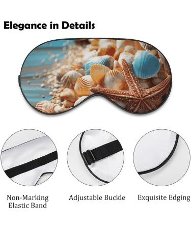 Soft Comfortable Sleep Mask with Adjustable Strap - Sea Shells & Starfish Eye Cover for Work & Travel | Ideal Eye Shade for Men & Women - Buy Online on GoSupps.com