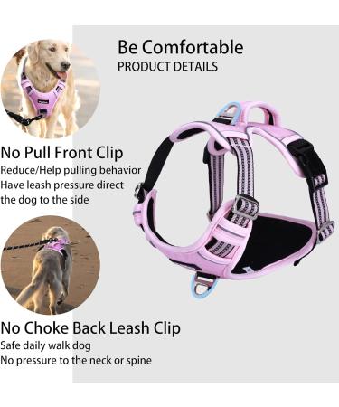 Funfox Adjustable No-Pull Dog Harness for Medium Dogs - Breathable Pink Safety Vest - Buy Online on GoSupps.com