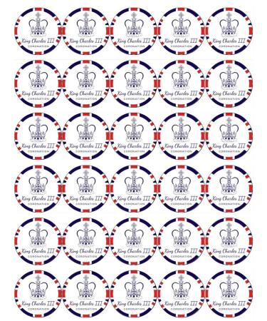 30 King Charles III Roayl Family Coronation Cupcake Toppers Edible Wafer Paper Fairy Cake Toppers Birthday Cakes Decorations
