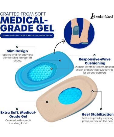 Plantar Fasciitis Relief Kit - Silicone Gel Heel Protectors & Cushioned Arch Support Sleeves (11 Pieces) for Heel Pain Spur Relief & Massage - Size 8-12 - Buy Online on GoSupps.com