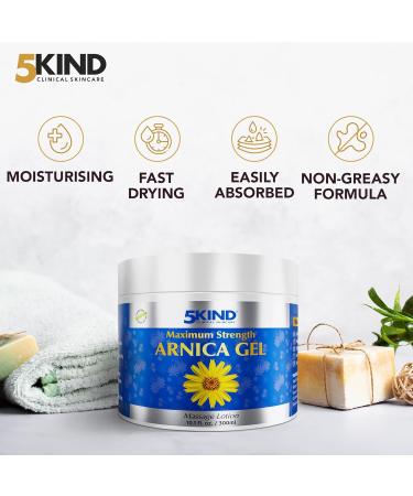 5kind Maximum Strength Arnica Bruise Gel 10.1 Fl Oz - Arnica Gel for Bruising and Swelling - Arnica Montana Cream - Fast Acting Intensive Extract for Bruises - Non-Greasy Natural Formula 10.1 Fl Oz (Pack of 1) - Buy Online on GoSupps.com