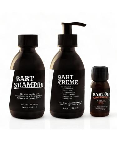 Beard Care Gift Box | Premium Beard Shampoo Cream & Peppermint Oil - International Shipping - Buy Online on GoSupps.com