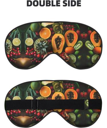 SSIMOO Tropical Fruits Sleep Mask | Adjustable & Breathable Eye Mask for Comfortable Sleep | Fashionable Black Design - Shop Internationally - Buy Online on GoSupps.com
