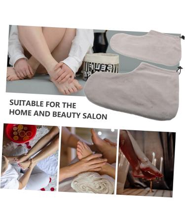 Healeved 1 Pair Wax Therapy Warm Foot Cover Hands Paraffin Wax Socks Karite Foot Skin Care Foot Therapy Warming Cover Beauty Wax Therapy Foot Wrapping Cover Practical Foot Spa Wrap Plush - Buy Online on GoSupps.com