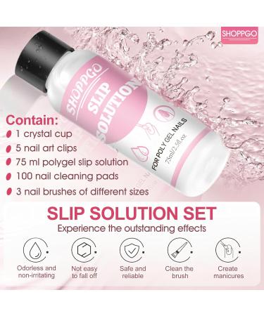  SHOPPGO SHOPPGO Slip Solution Polygel 75 ml Slip Solution with 3 Brushes 1 Crystal Cup 100 Cleaning Sheets 5 Manicure Tweezers - Buy Online on GoSupps.com