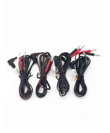 MSS OTC Premium 2 Pairs of 2 4 Black 60" inch Lead Wires for TENS and EMS Units - Standard Female Plug-(2 Sets)