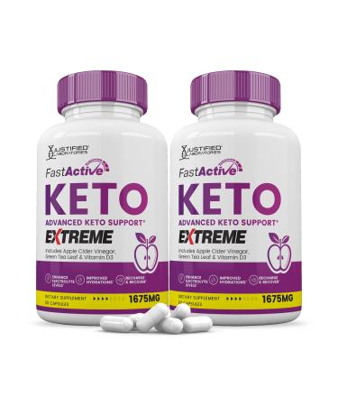 (2 Pack) Fast Active Keto ACV Extreme Pills 1675MG Keto Support Blend Alternative to Fastactive Keto Gummies Includes Apple Cider Vinegar Extra Virgin Olive Oil Powder Green Tea Leaf 120 Capsules
